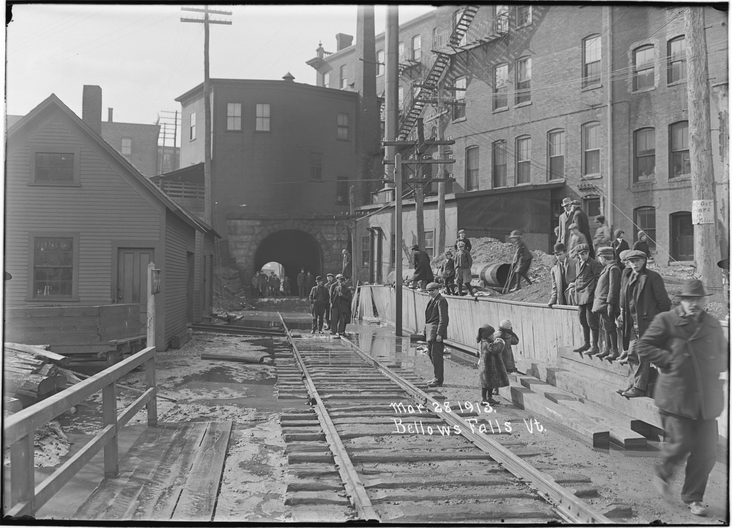 Entrance to Railroad Tunnel Bellows Falls, Vermont · Rockingham Library Historic Photograph