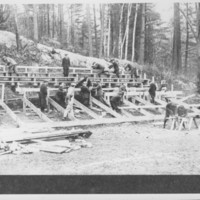 Sports: Grandstand Construction. The Bellows Falls Playground.